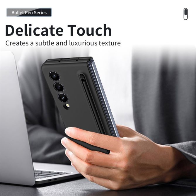 For Samsung Galaxy Z Fold4 5G Case with Stylus Pen Rubberized PC Folding Phone Cover