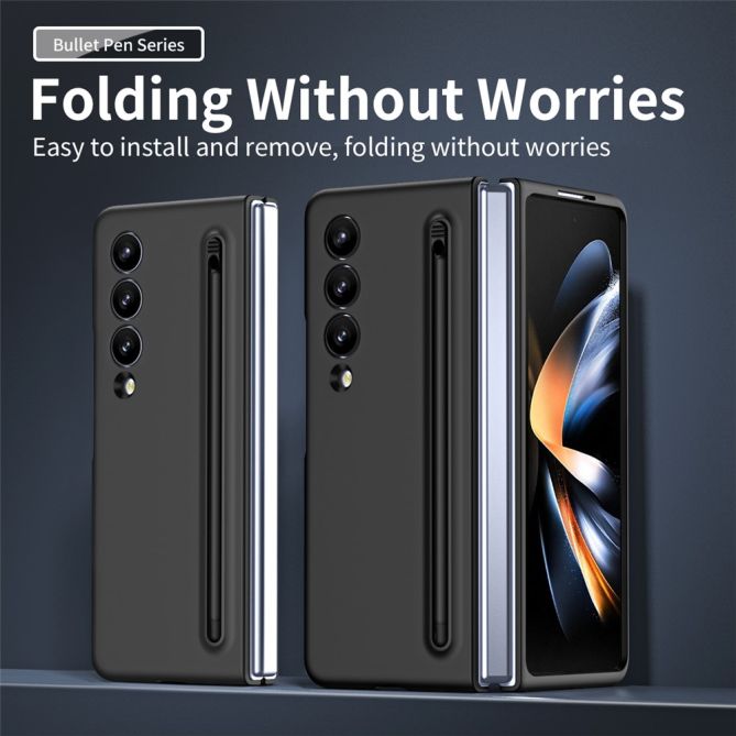 For Samsung Galaxy Z Fold4 5G Case with Stylus Pen Rubberized PC Folding Phone Cover