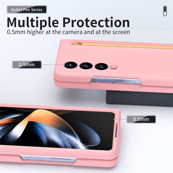 For Samsung Galaxy Z Fold4 5G Case with Stylus Pen Rubberized PC Folding Phone Cover