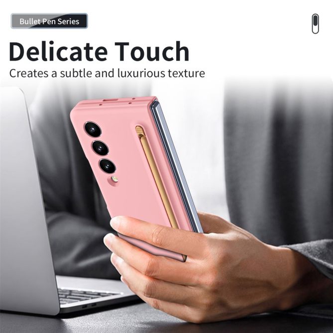 For Samsung Galaxy Z Fold4 5G Case with Stylus Pen Rubberized PC Folding Phone Cover