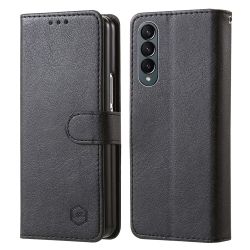 For Samsung Galaxy Z Fold4 5G Case PU Leather Shockproof Case Solid Color Wallet Phone Cover