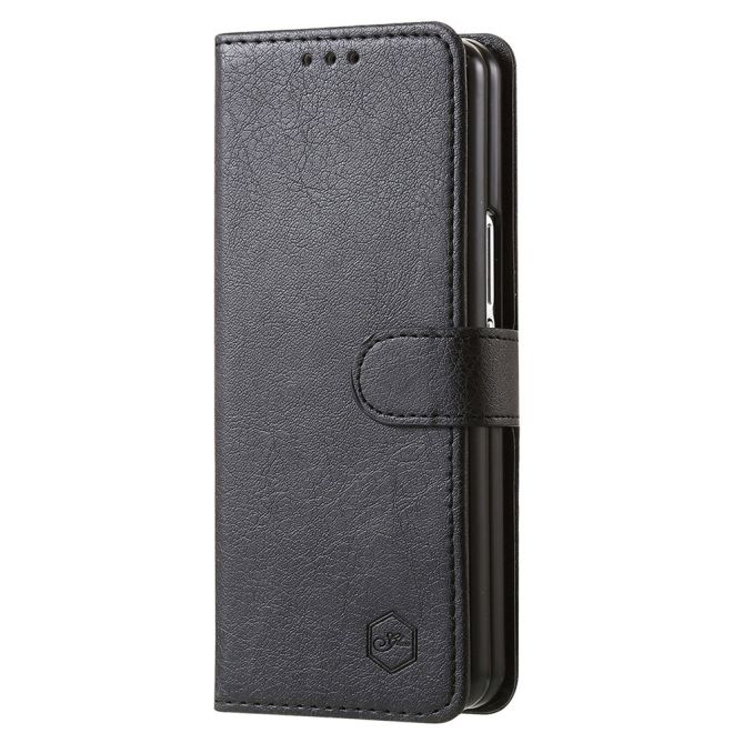 For Samsung Galaxy Z Fold4 5G Case PU Leather Shockproof Case Solid Color Wallet Phone Cover