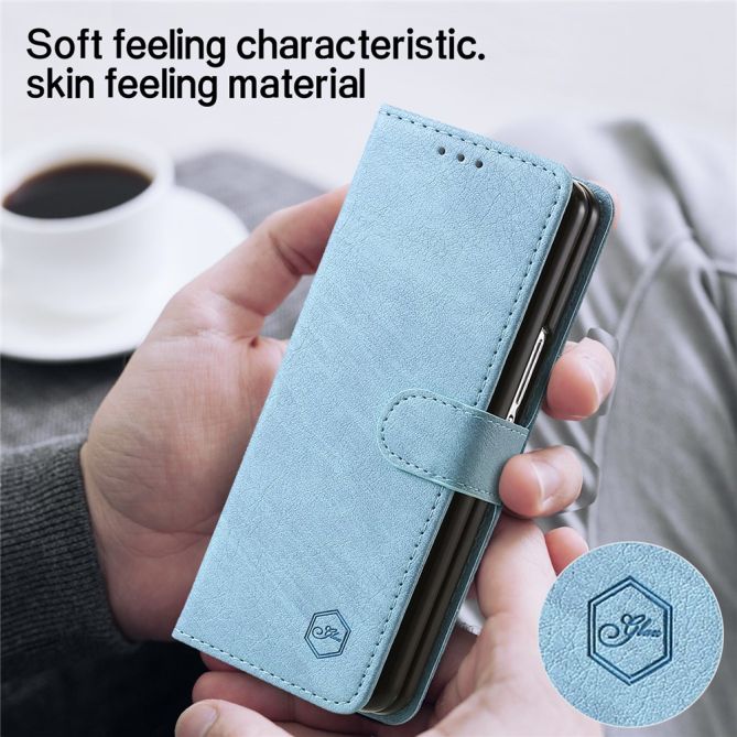 For Samsung Galaxy Z Fold4 5G Case PU Leather Shockproof Case Solid Color Wallet Phone Cover