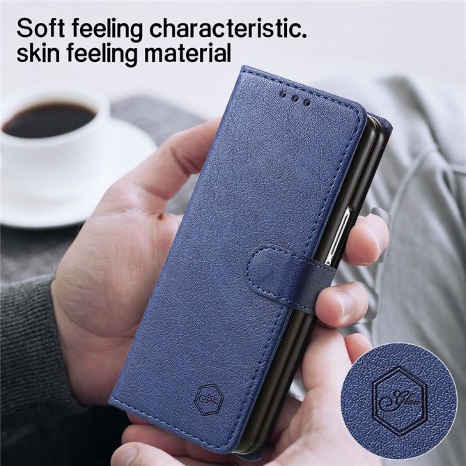 For Samsung Galaxy Z Fold4 5G Case PU Leather Shockproof Case Solid Color Wallet Phone Cover