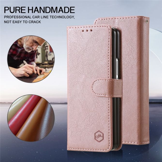 For Samsung Galaxy Z Fold4 5G Case PU Leather Shockproof Case Solid Color Wallet Phone Cover