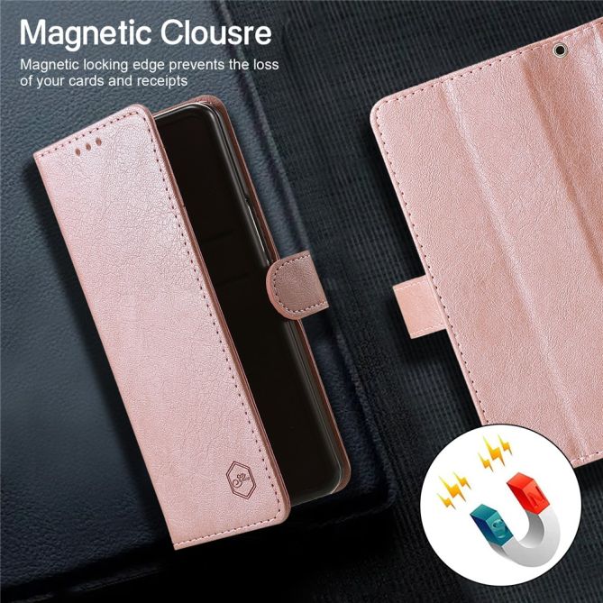 For Samsung Galaxy Z Fold4 5G Case PU Leather Shockproof Case Solid Color Wallet Phone Cover