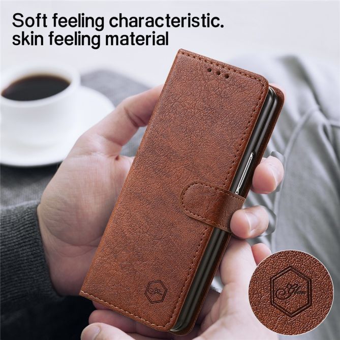 For Samsung Galaxy Z Fold4 5G Case PU Leather Shockproof Case Solid Color Wallet Phone Cover