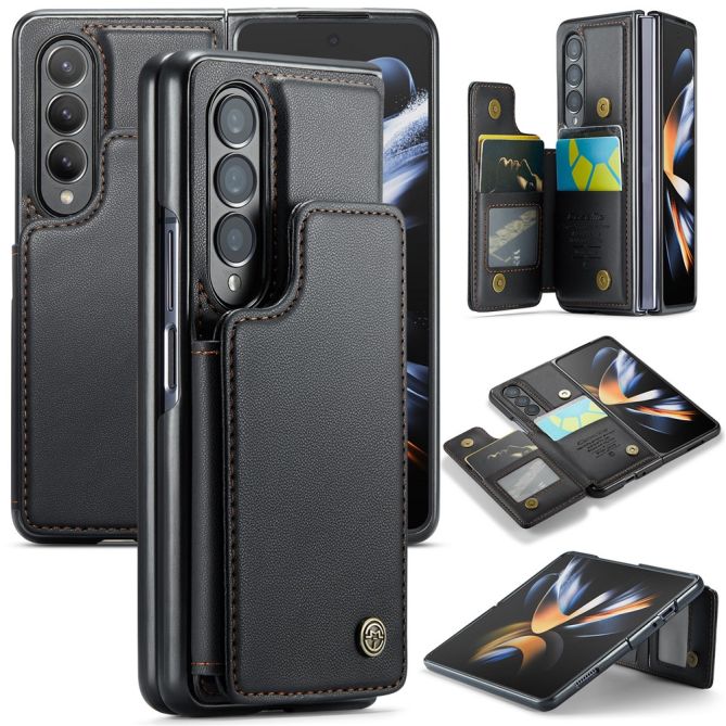 For Samsung Galaxy Z Fold4 5G Phone Case CASEME C22 Leather Back Cover with RFID Blocking Card Slots