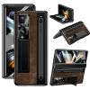 For Samsung Galaxy Z Fold4 5G Retro Phone Case Kickstand Cover with Tempered Glass Film and Stylus Pen