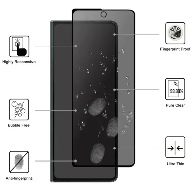 Verre trempé anti-espion pour écran externe Samsung Galaxy Z Fold 4