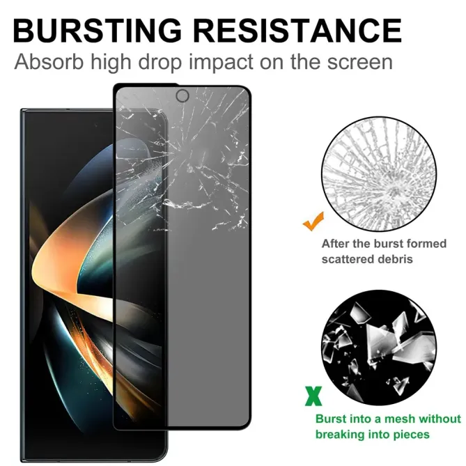 Verre trempé anti-espion pour écran externe Samsung Galaxy Z Fold 4