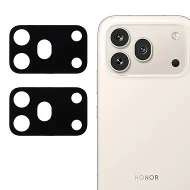 Protection d'objectif Honor 600 Pro en verre trempé bord incurvé - Lot de 2 - Noir