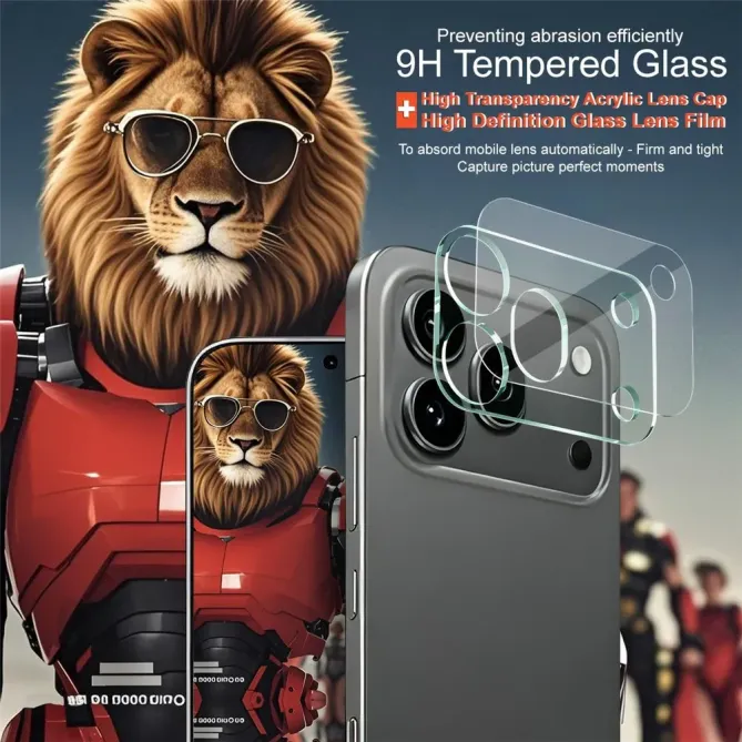 Protection d'objectif Honor 600 Pro en verre trempé avec capot acrylique - Transparent