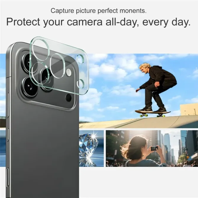 Protection d'objectif Honor 600 Pro en verre trempé avec capot acrylique - Transparent