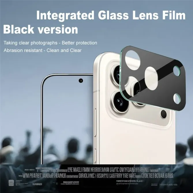 Protection d'objectif Honor 600 Pro en verre trempé avec capot acrylique - Noir