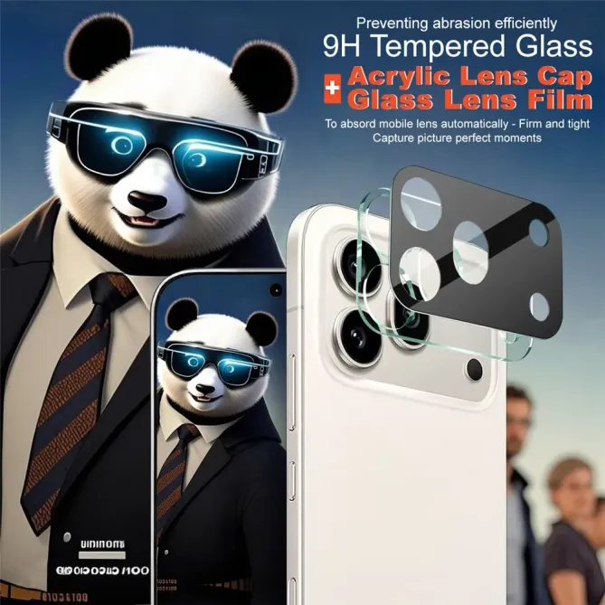 Protection d'objectif Honor 600 Pro en verre trempé avec capot acrylique - Noir
