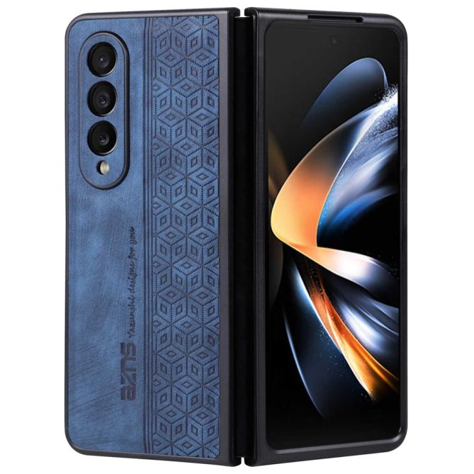 AZNS Phone Case For Samsung Galaxy Z Fold4 5G Imprinted Pattern PU Leather Coated TPU Anti-drop Back Cover