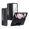 For Samsung Galaxy Z Fold4 5G Drop-proof Phone Case Kickstand Retractable Hinge Protection PU Leather + Hard PC Phone Cover with