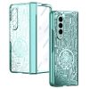 For Samsung Galaxy Z Fold4 5G Mechanical Legend Series Electroplating Phone Case Hard PC Shockproof Cover with Tempered Glass Fi