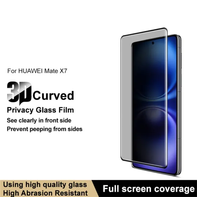 Verre trempé confidentialité Huawei Mate X7 couverture intégrale - Bord noir