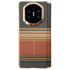 Coque Huawei Mate X7 motif quadrillage avec contour métallisé - Marron