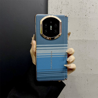 Coque Huawei Mate X7 quadrillage graphique avec contour renforcé - Bleu