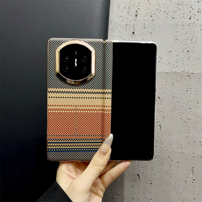 Coque Huawei Mate X7 motif quadrillage rayé avec contour caméra renforcé - Violet