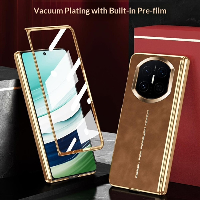 Coque Huawei Mate X7 effet cuir lisse avec verre trempé intégré
