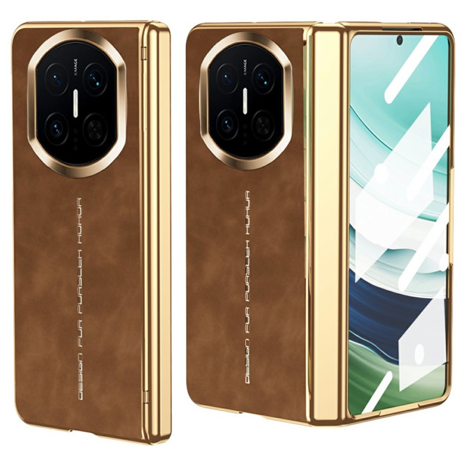Coque Huawei Mate X7 effet cuir lisse avec verre trempé intégré