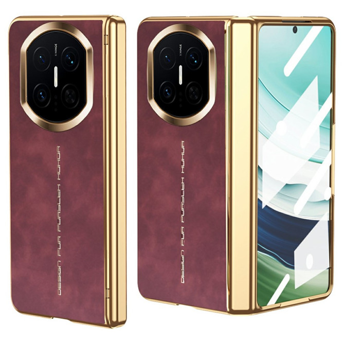 Coque Huawei Mate X7 effet cuir lisse avec verre trempé intégré