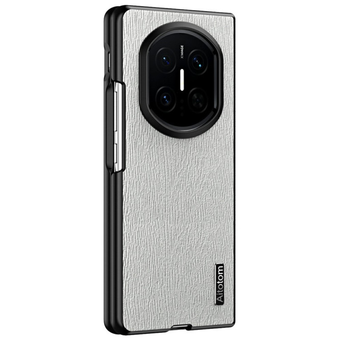 Coque Huawei Mate X7 texture bois effet cuir avec protection charnière
