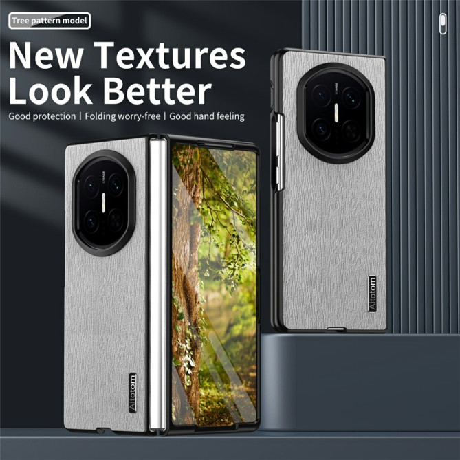 Coque Huawei Mate X7 texture bois effet cuir avec protection charnière