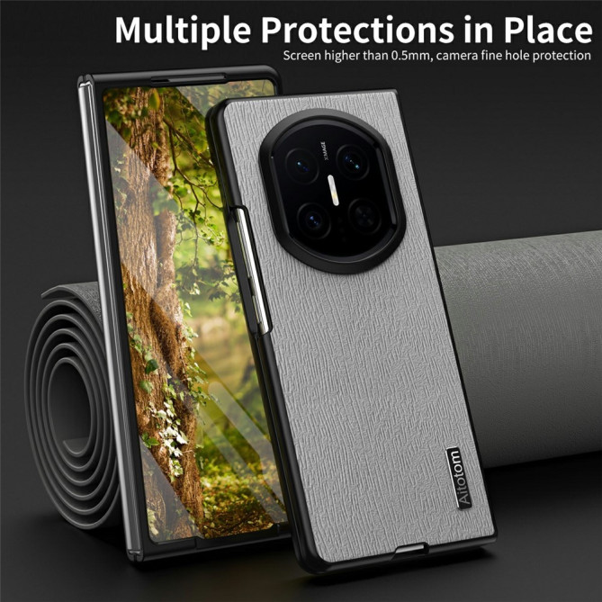 Coque Huawei Mate X7 texture bois effet cuir avec protection charnière