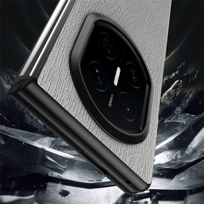 Coque Huawei Mate X7 texture bois effet cuir avec protection charnière