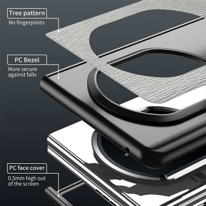 Coque Huawei Mate X7 texture bois effet cuir avec protection charnière