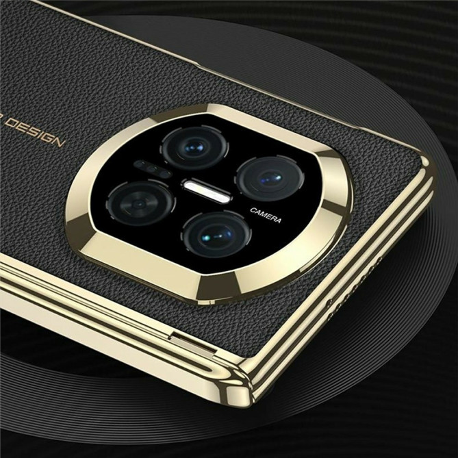Coque Huawei Mate X7 charnière double axe avec support intégré effet cuir grainé
