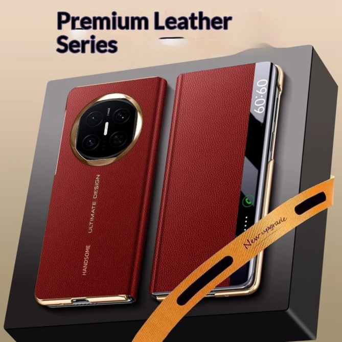Coque Huawei Mate X7 flip cover texture grainée avec fenêtre intelligente