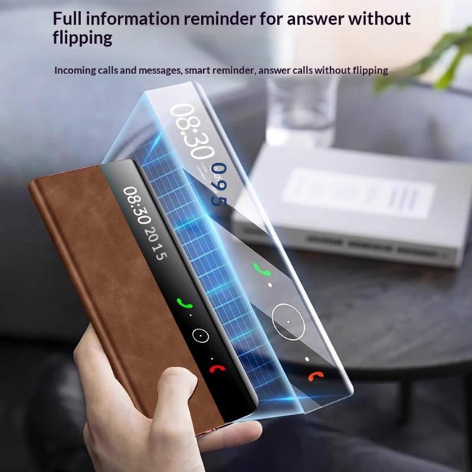 Coque Huawei Mate X7 flip cover effet cuir avec fenêtre d’affichage