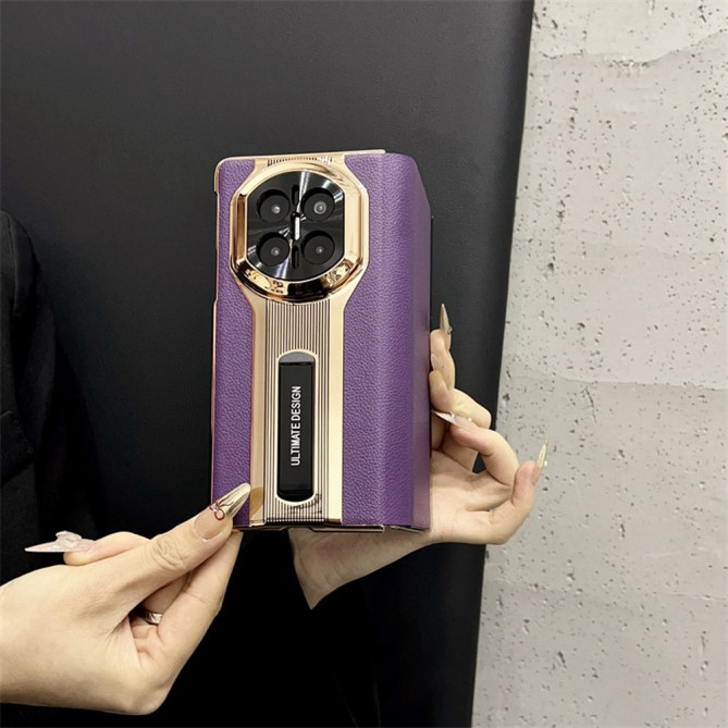 Coque Huawei Mate X7 avec support intégré et contours métallisés