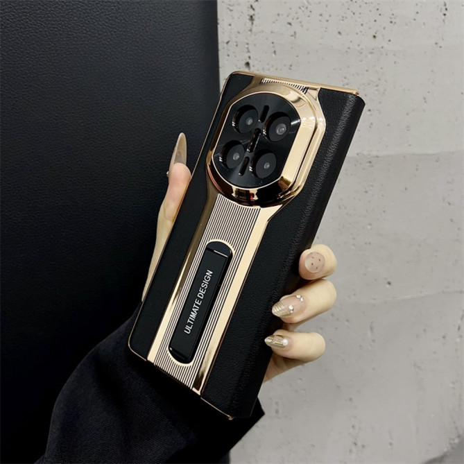 Coque Huawei Mate X7 avec support intégré et contours métallisés