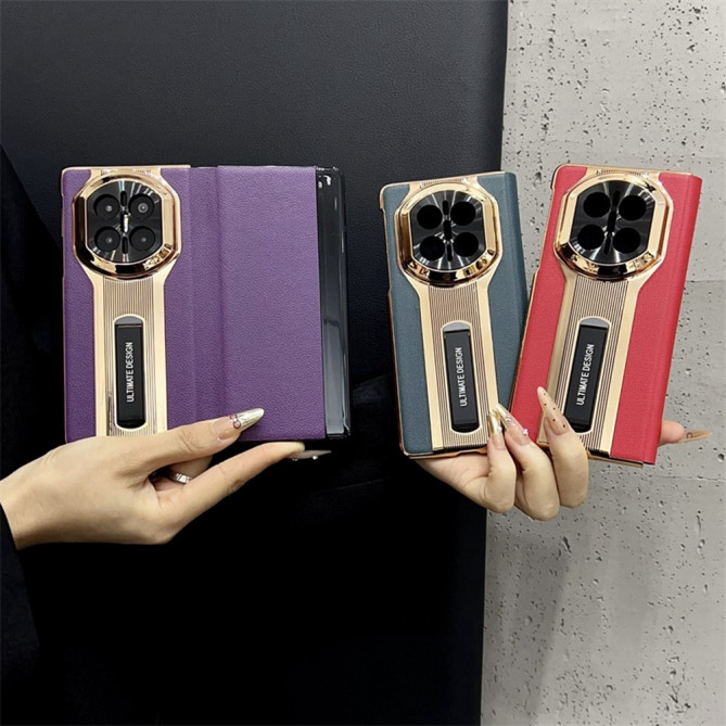 Coque Huawei Mate X7 avec support intégré et contours métallisés