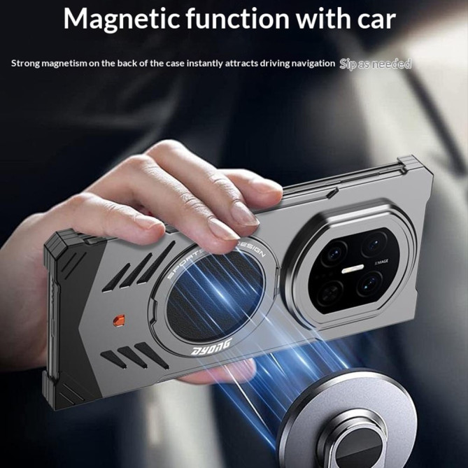 Coque Huawei Mate X7 métallique avec anneau support et aérations