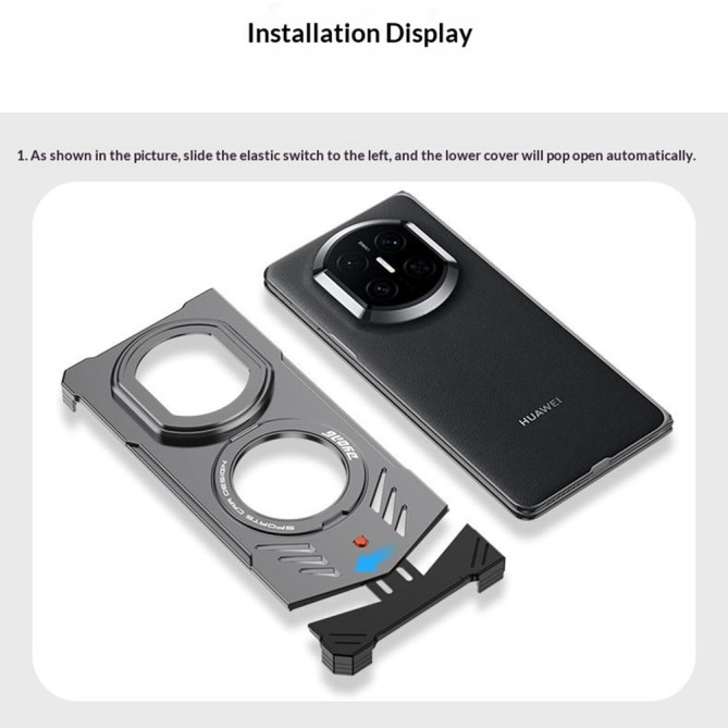 Coque Huawei Mate X7 métallique avec anneau support et aérations