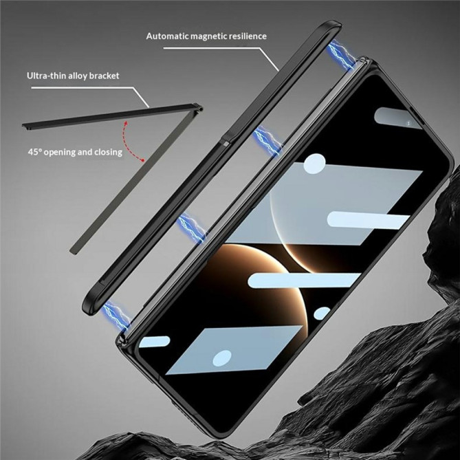 Coque Huawei Mate X7 avec vitre intégrée et support métallique