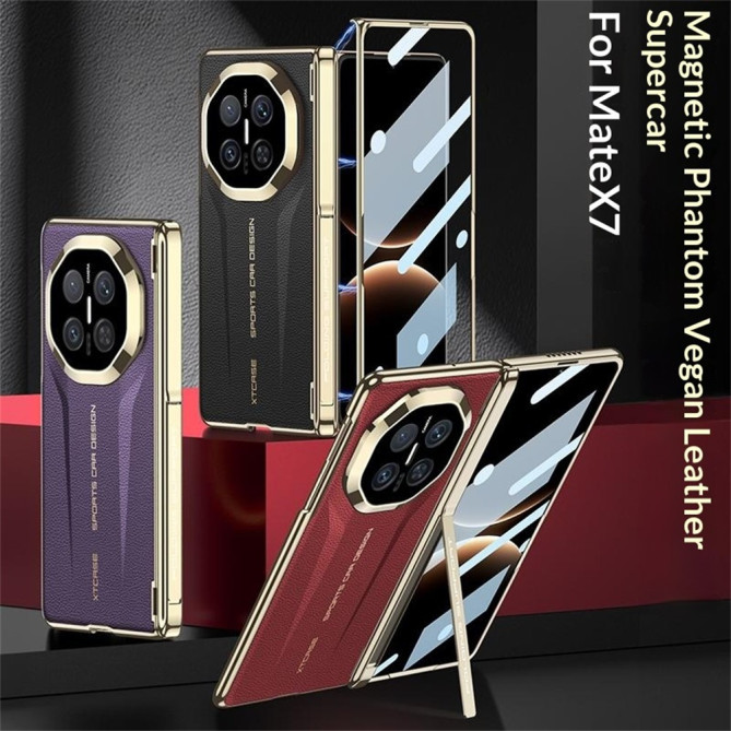 Coque Huawei Mate X7 magnétique avec vitre avant et béquille intégrée