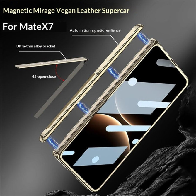 Coque Huawei Mate X7 magnétique avec vitre avant et béquille intégrée