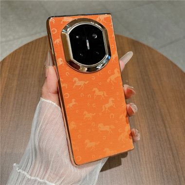 Coque Huawei Mate X7 motif chevaux avec contours métallisés