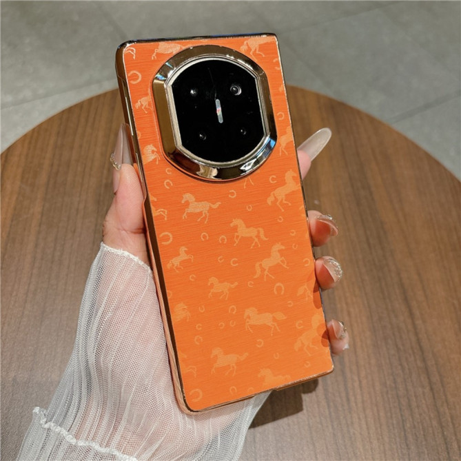 Coque Huawei Mate X7 motif chevaux avec contours métallisés