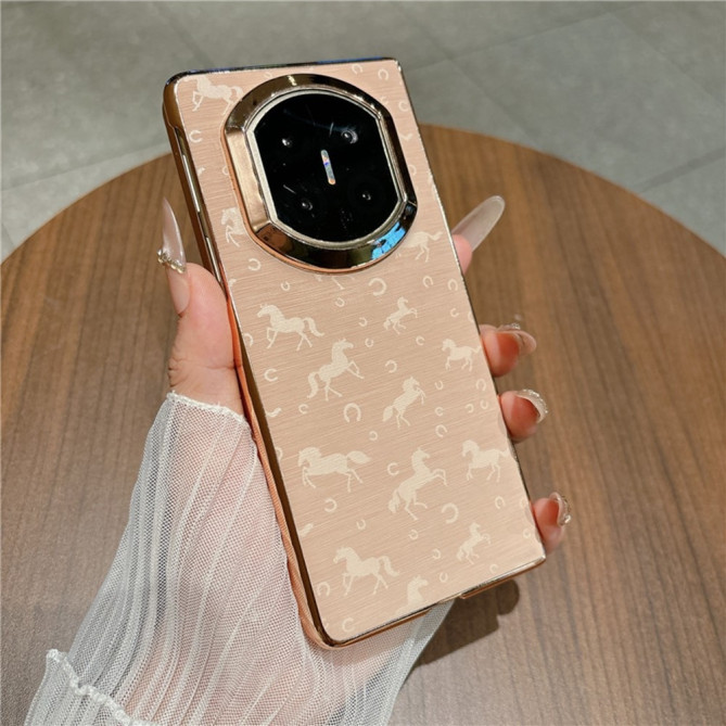 Coque Huawei Mate X7 motif chevaux avec contours métallisés