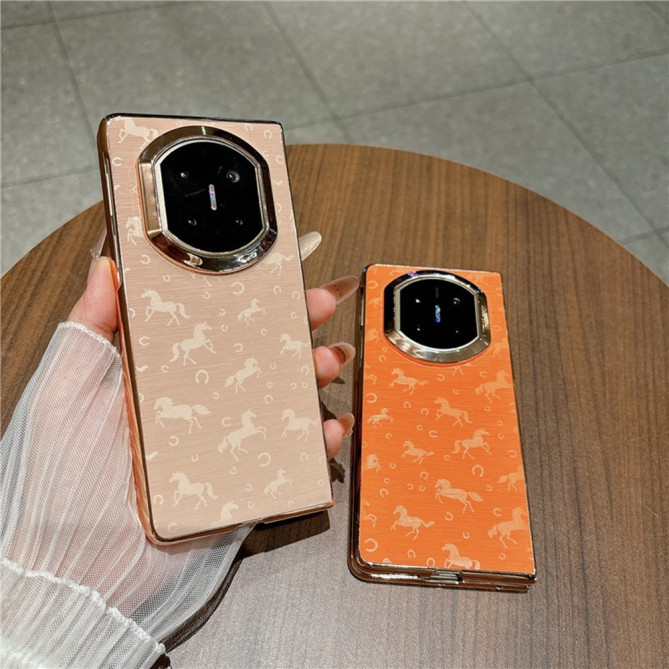 Coque Huawei Mate X7 motif chevaux avec contours métallisés